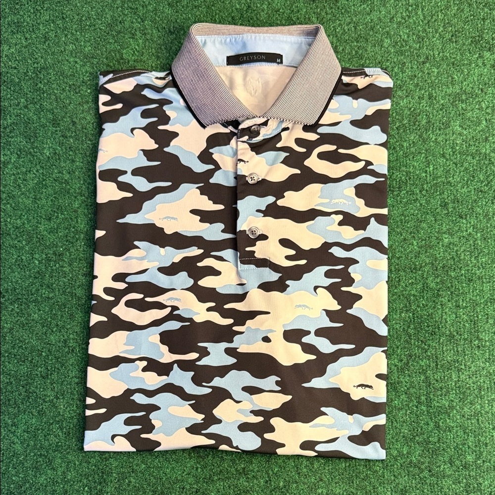 *RARE* Greyson Polo from Michael Jordan's The Grove XXIII (Camo mix/ Size M) - Picture 4 of 8